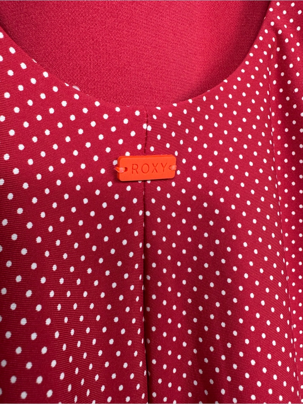 Roxy American Beauty Red Polka Dot One Piece Swimsuit full coverage Medium J - Picture 6 of 9